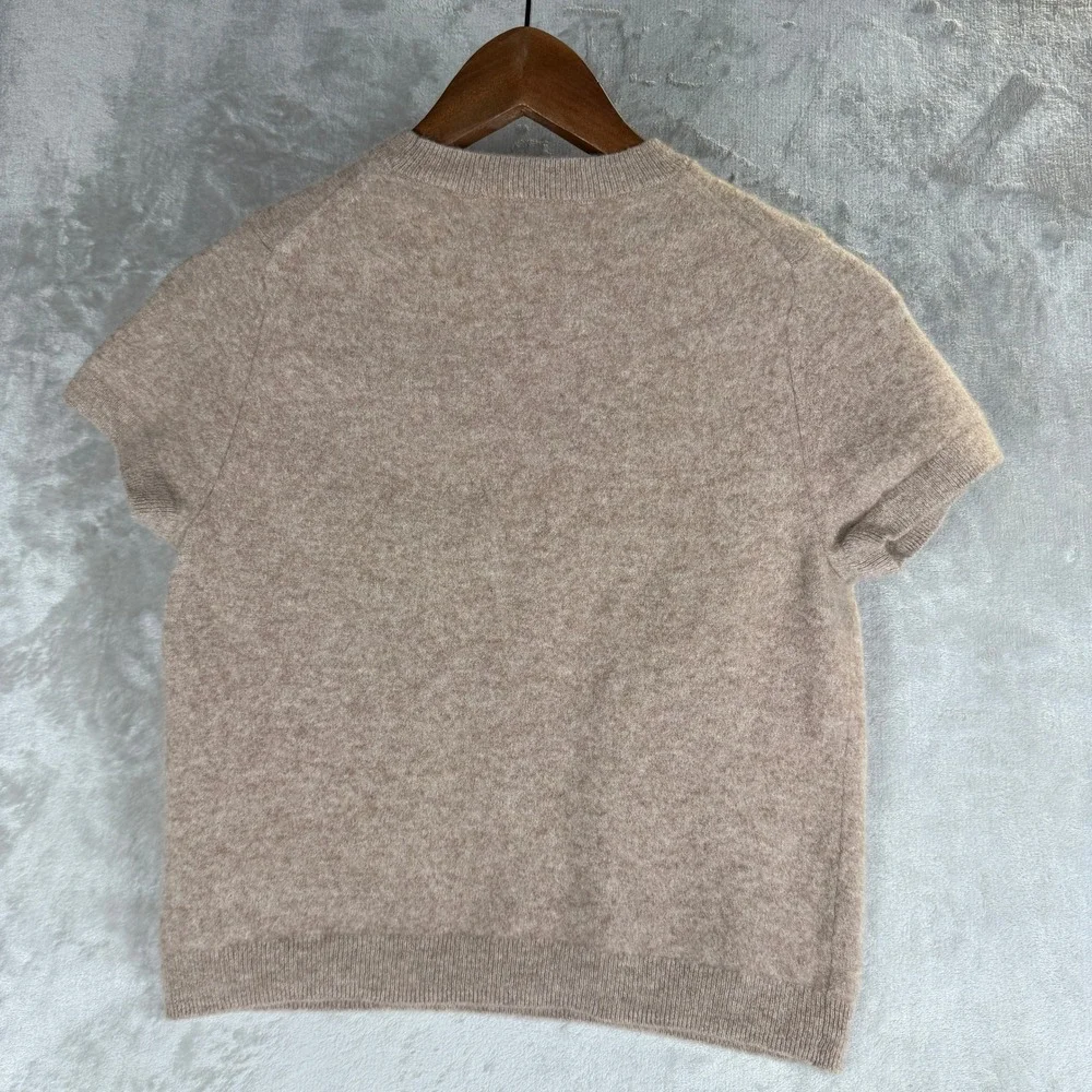 Quince Short Sleeve Crewneck Sweater in Light Taupe - Picture 7 of 8